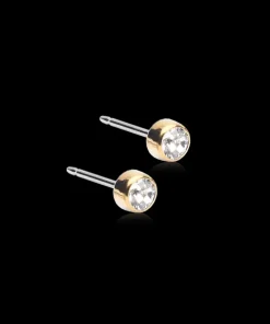 Bezel Örhänge 4 mm