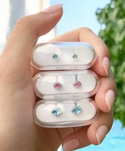 Bezel Örhänge 4 mm