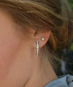 Bezel Örhänge 4 mm