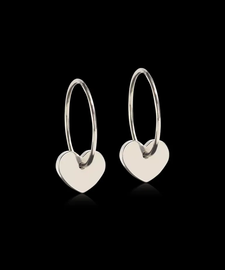 Ear Ring 14 mm, Pendant Heart