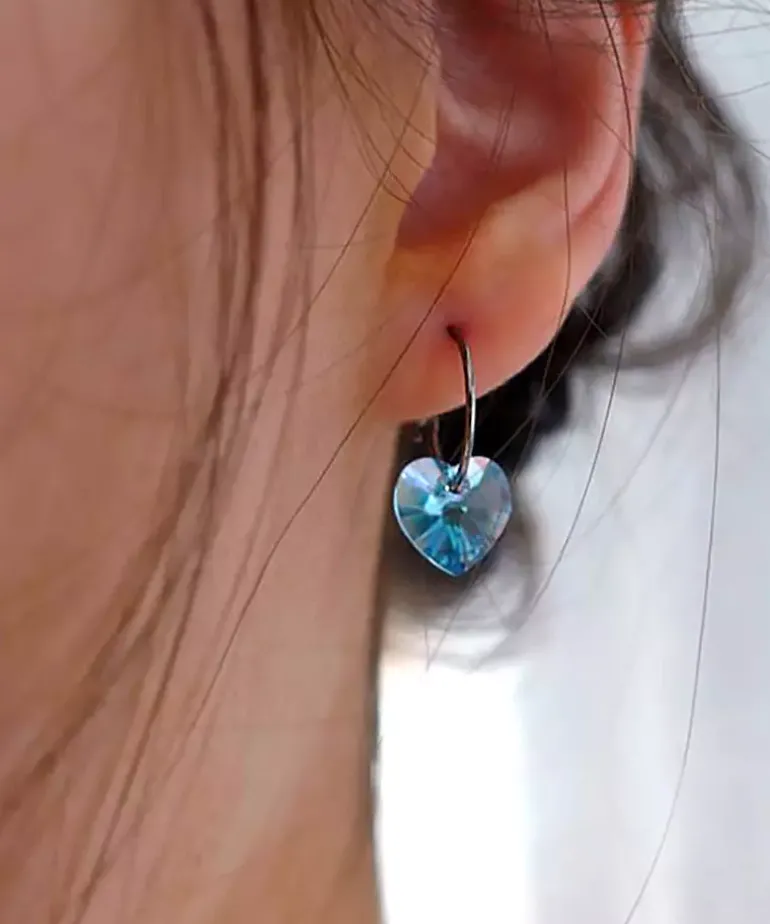 Ear Ring 14 mm, Pendant Heart