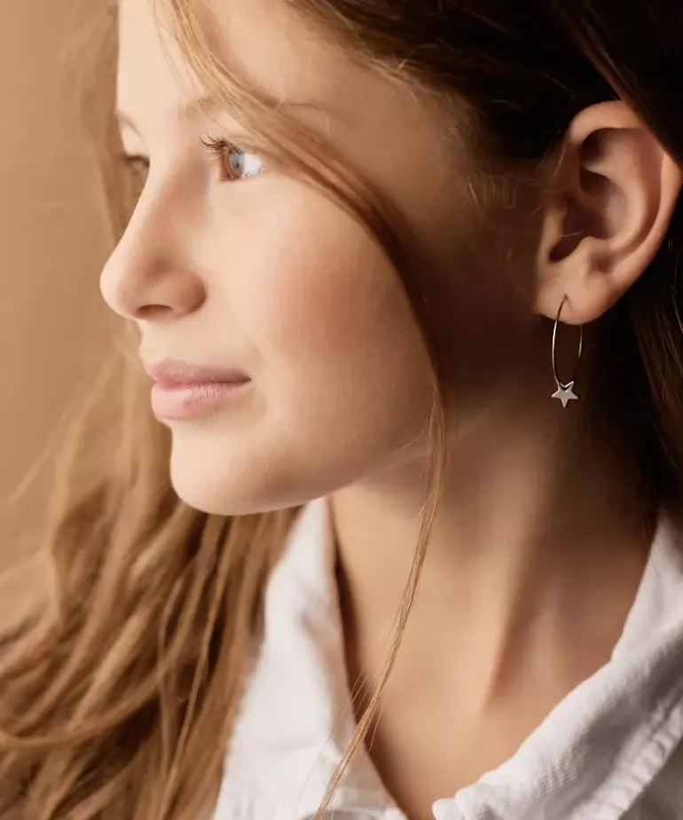 Ear Ring 25 mm, Pendant Star